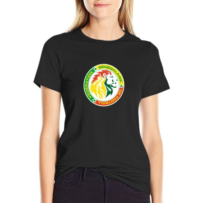 Senegal Damen Kurzarm Rundhals T-Shirt Casual Sommer Tops