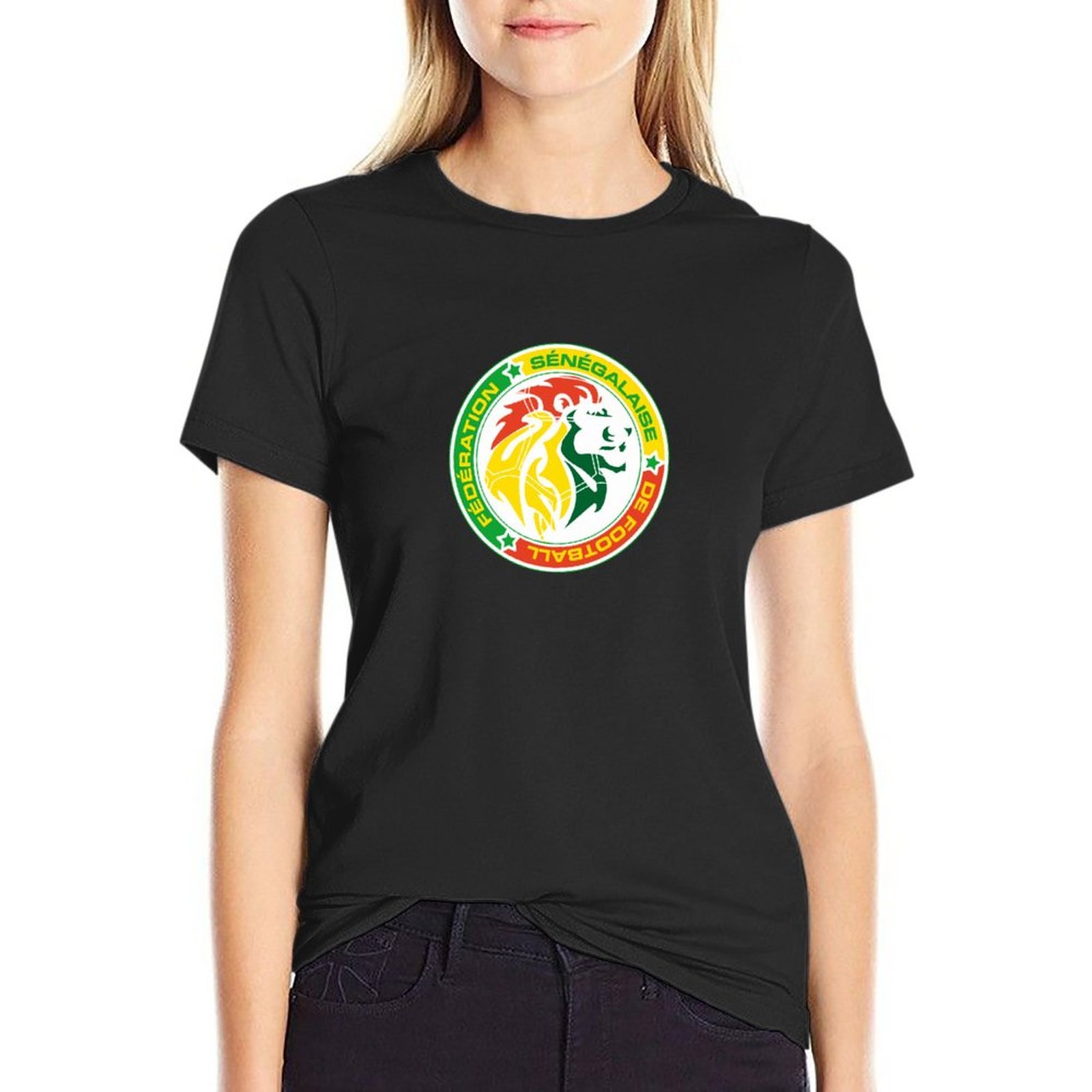 Senegal Damen Kurzarm Rundhals T-Shirt Casual Sommer Tops Senegal Damen Kurzarm Rundhals T-Shirt Casual Sommer Tops