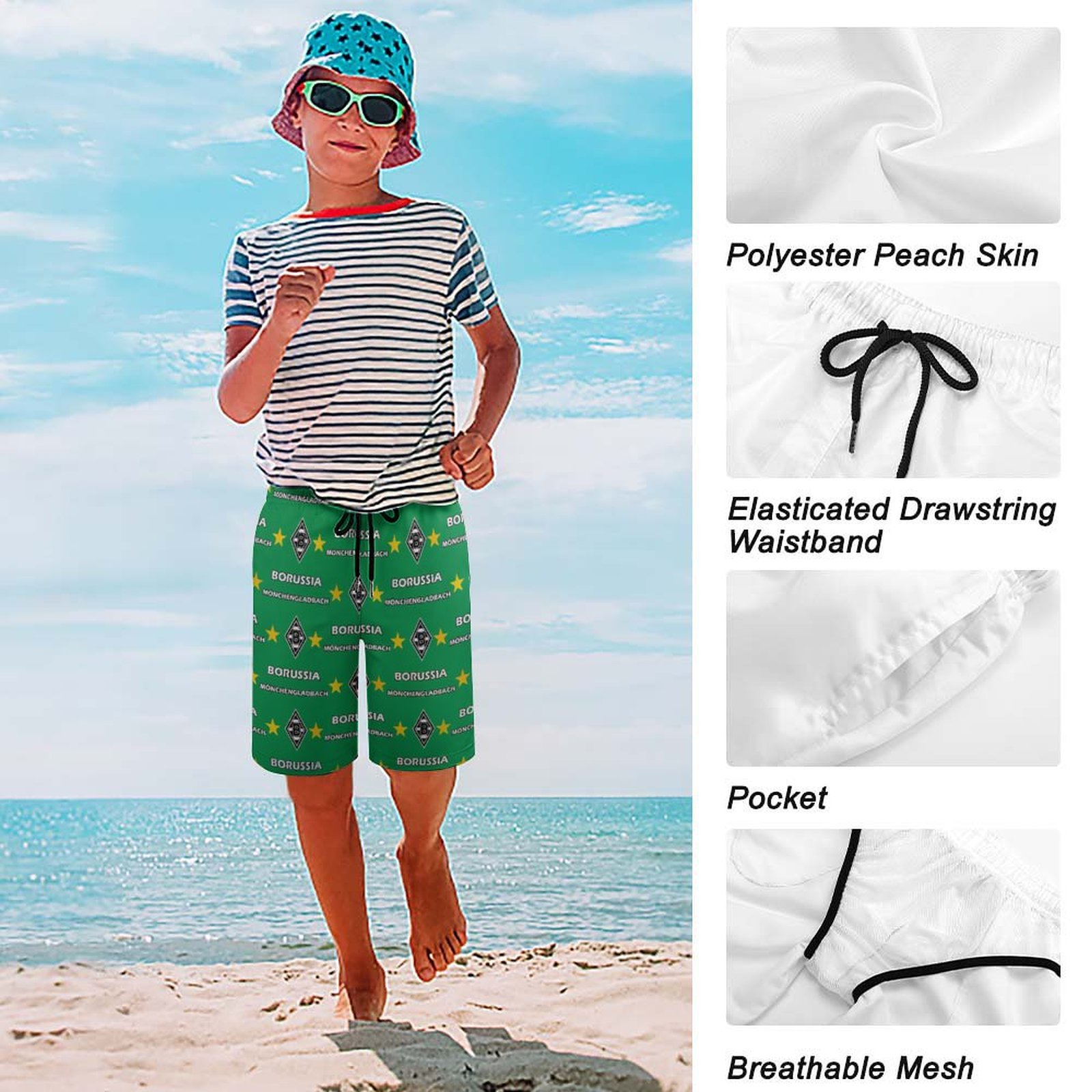 Borussia Mönchengladbach Kinder Badehose,Strandshorts Sommer Jogginghose,Strandhosen Borussia Mönchengladbach Kinder Badehose,Strandshorts Sommer Jogginghose,Strandhosen