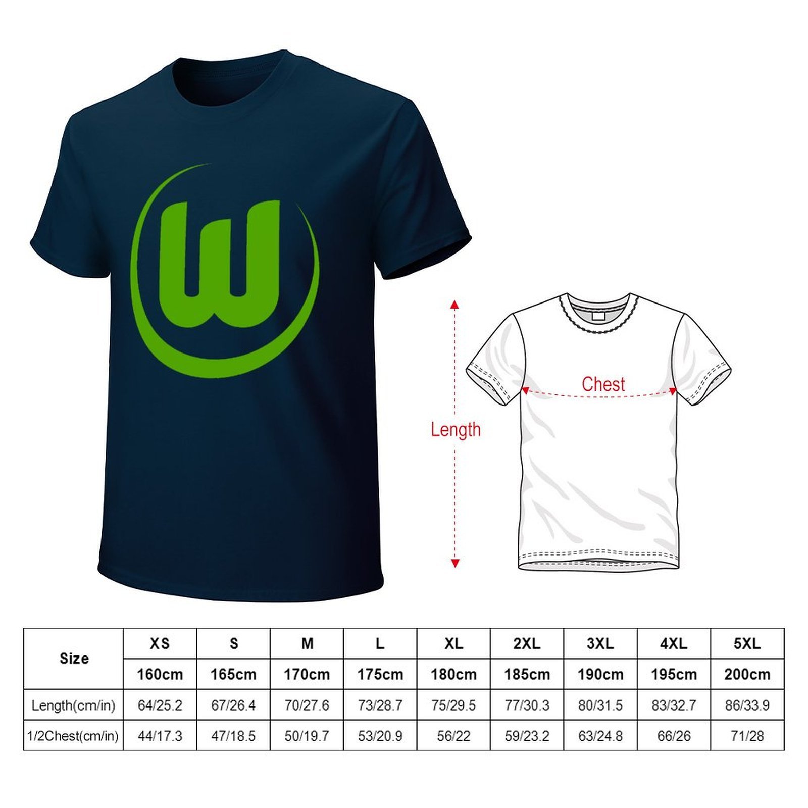 VfL Wolfsburg Core Stretch Slim Cneck Gildan Tee T-Shirt Herren VfL Wolfsburg Core Stretch Slim Cneck Gildan Tee T-Shirt Herren
