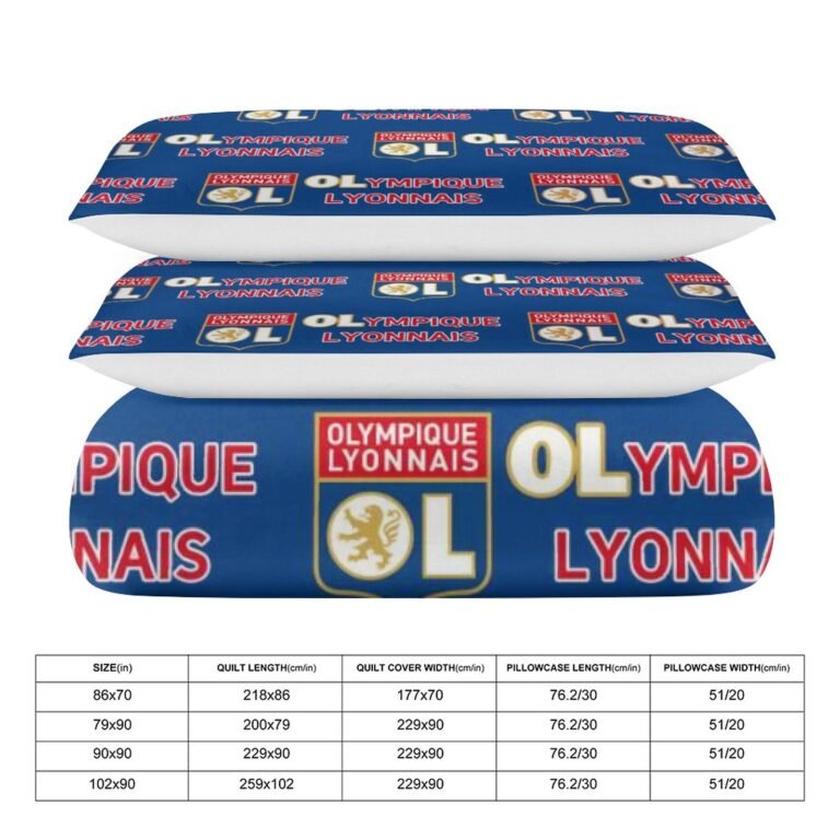 Olympique Lyonnais Bettwäscheset 3 Stück Kinder Erwachsene Steppdeckenbezug Steppdeckenbezug Multi Size Laken Set