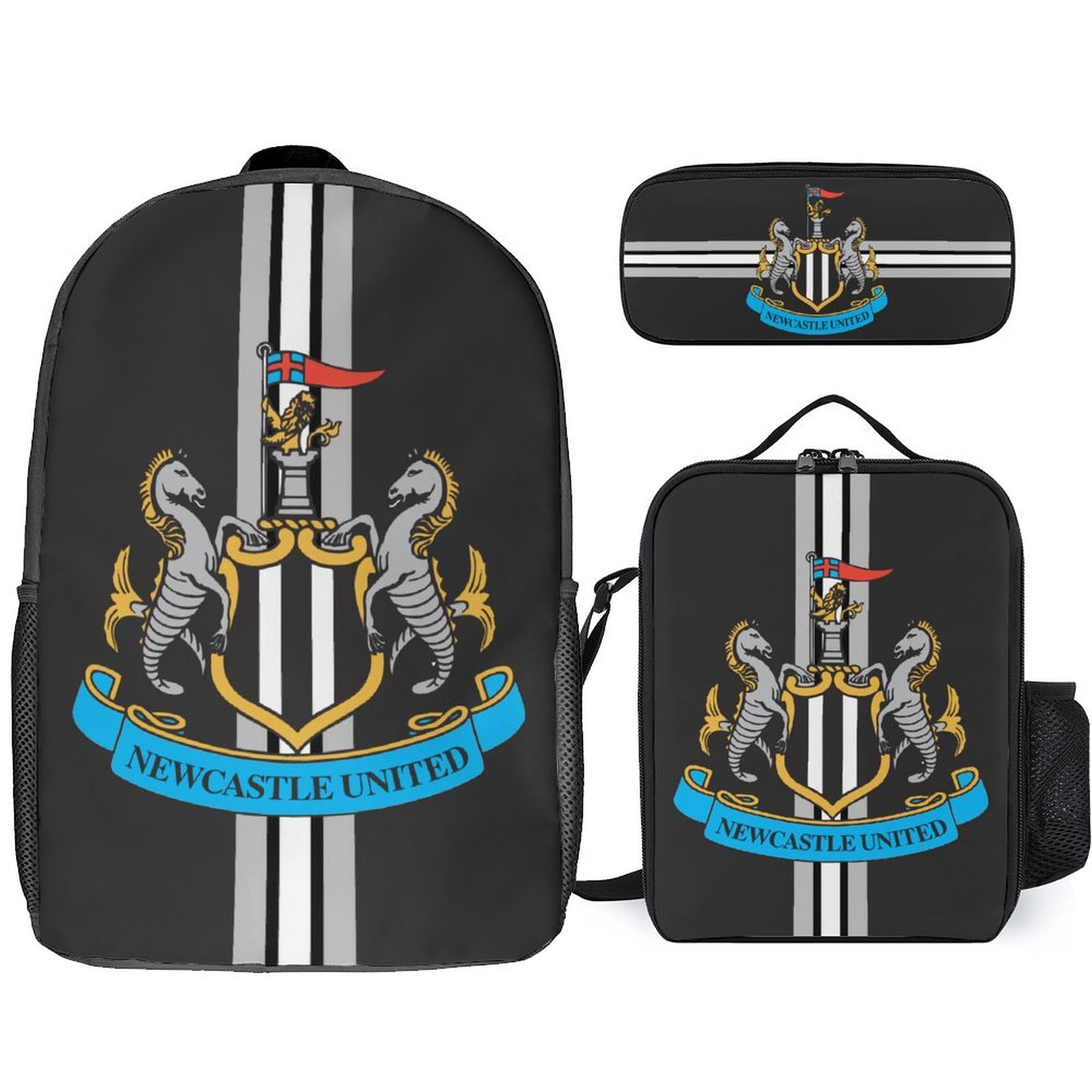 Newcastle United Student Schulranzen Lunchbag Stifttasche Kombination Newcastle United Student Schulranzen Lunchbag Stifttasche Kombination