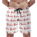 AS Monaco Herren Badehose Schnelltrocknende Strandshorts Mit Tasche Kordelzug Shorts