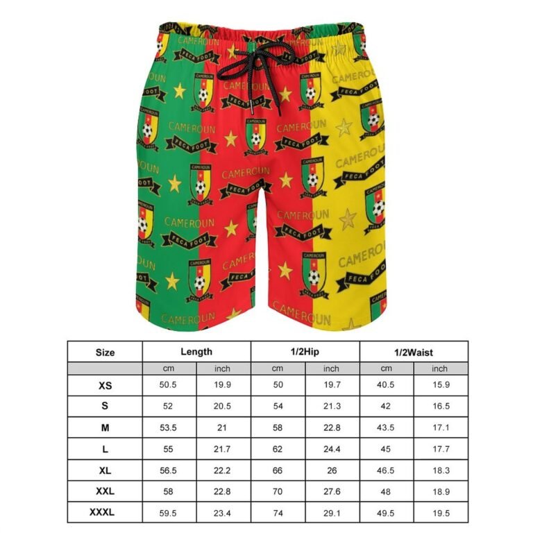 Kamerun Herren Badehose Schnelltrocknende Strandshorts Mit Tasche Kordelzug Shorts
