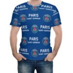 Paris Saint-Germain Unisex 3D Vollständig Druck Kurzarm T-Shirts Beiläufige Tee Tops