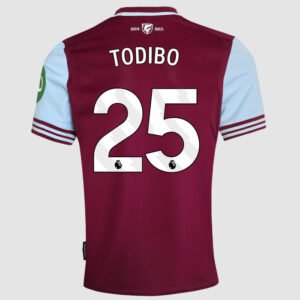 West Ham United Jean-Clair Todibo 25 Home Trikot 2024-2025