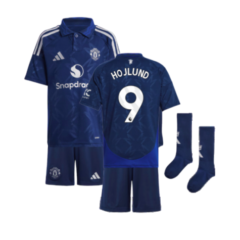 Manchester United Rasmus Hojlund 9 Auswärtstrikot Kinder Mini Kit 2024-2025