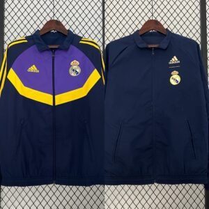 Real Madrid Beidseitig Verwendbar Anthem Jacke 2024-2025 - Schwarz Lila