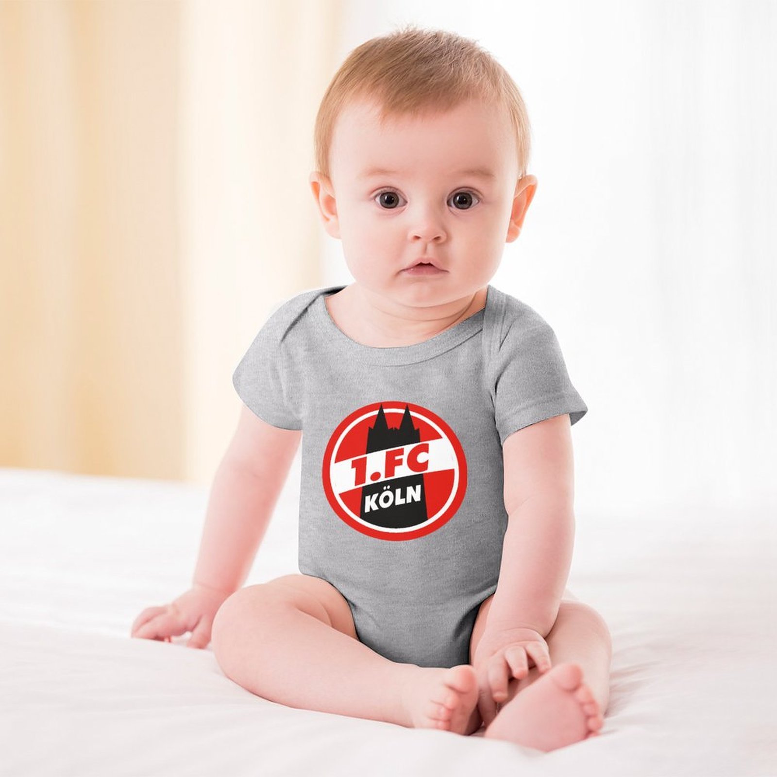 FC Köln Baby Bodysuit Strampler Schlafanzug Mit Kurzen Ärmeln FC Köln Baby Bodysuit Strampler Schlafanzug Mit Kurzen Ärmeln