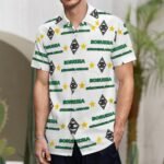 Borussia Mönchengladbach Kurzärmelige Herrenhemden, Passform Sommer Kurzarm Casual Button-Down Hemden