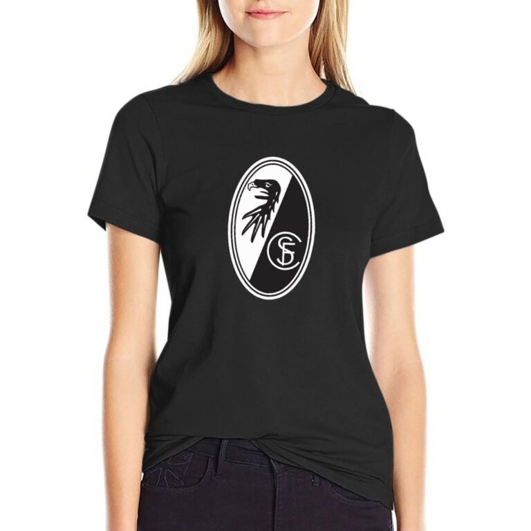 SC Freiburg Damen Kurzarm Rundhals T-Shirt Casual Sommer Tops