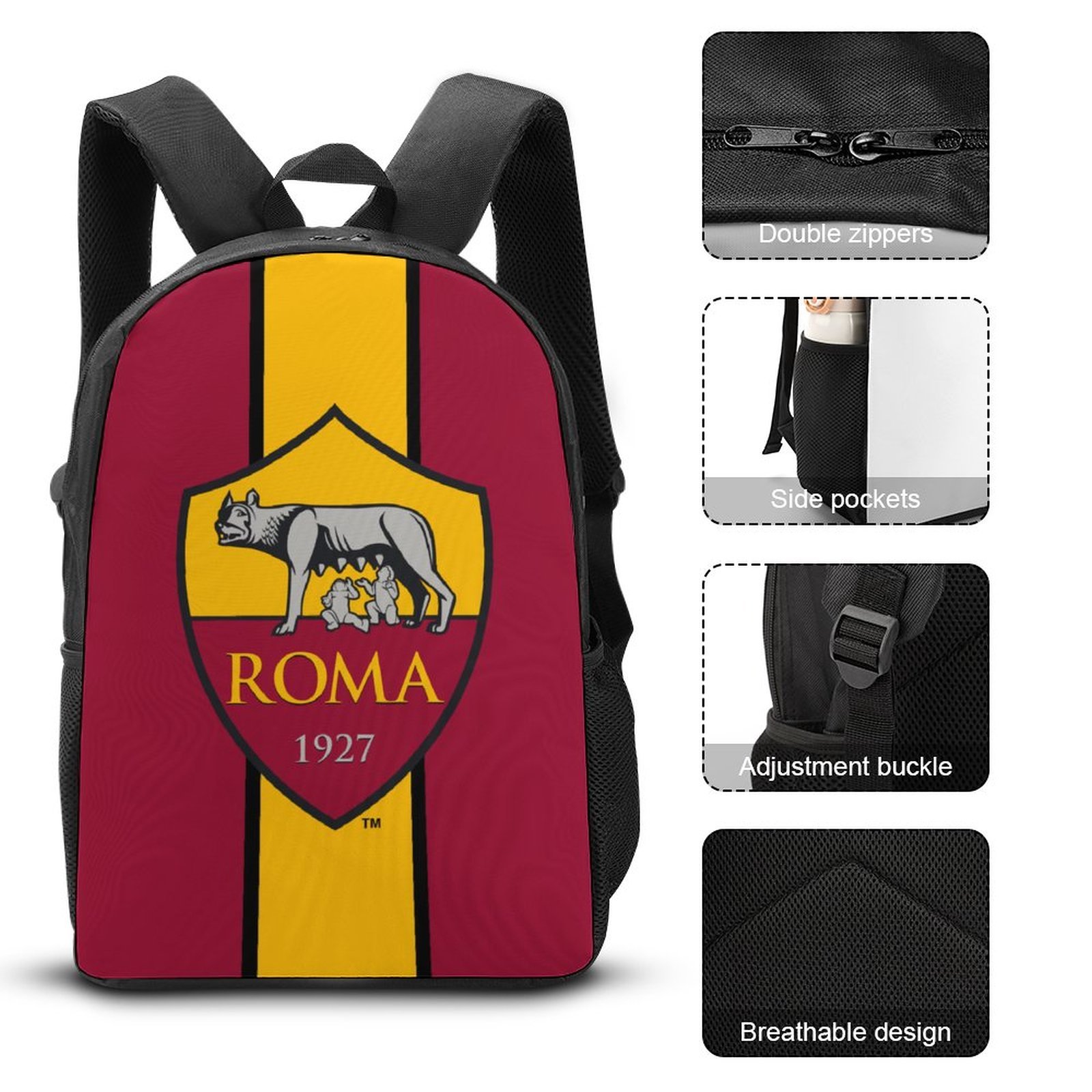 AS Rom Student Schulranzen Lunchbag Stifttasche Kombination AS Rom Student Schulranzen Lunchbag Stifttasche Kombination