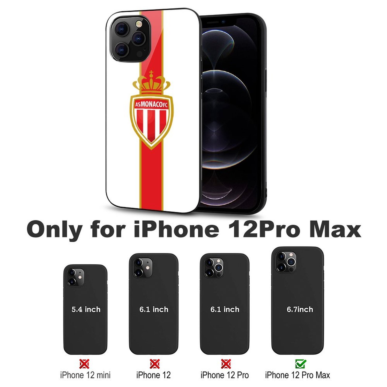 AS Monaco Stoßfest Glaskasten Handyhüllen & Cover Für IPhone 12 AS Monaco Stoßfest Glaskasten Handyhüllen & Cover Für IPhone 12