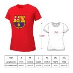 Fc Barcelona Damen Kurzarm Rundhals T-Shirt Casual Sommer Tops