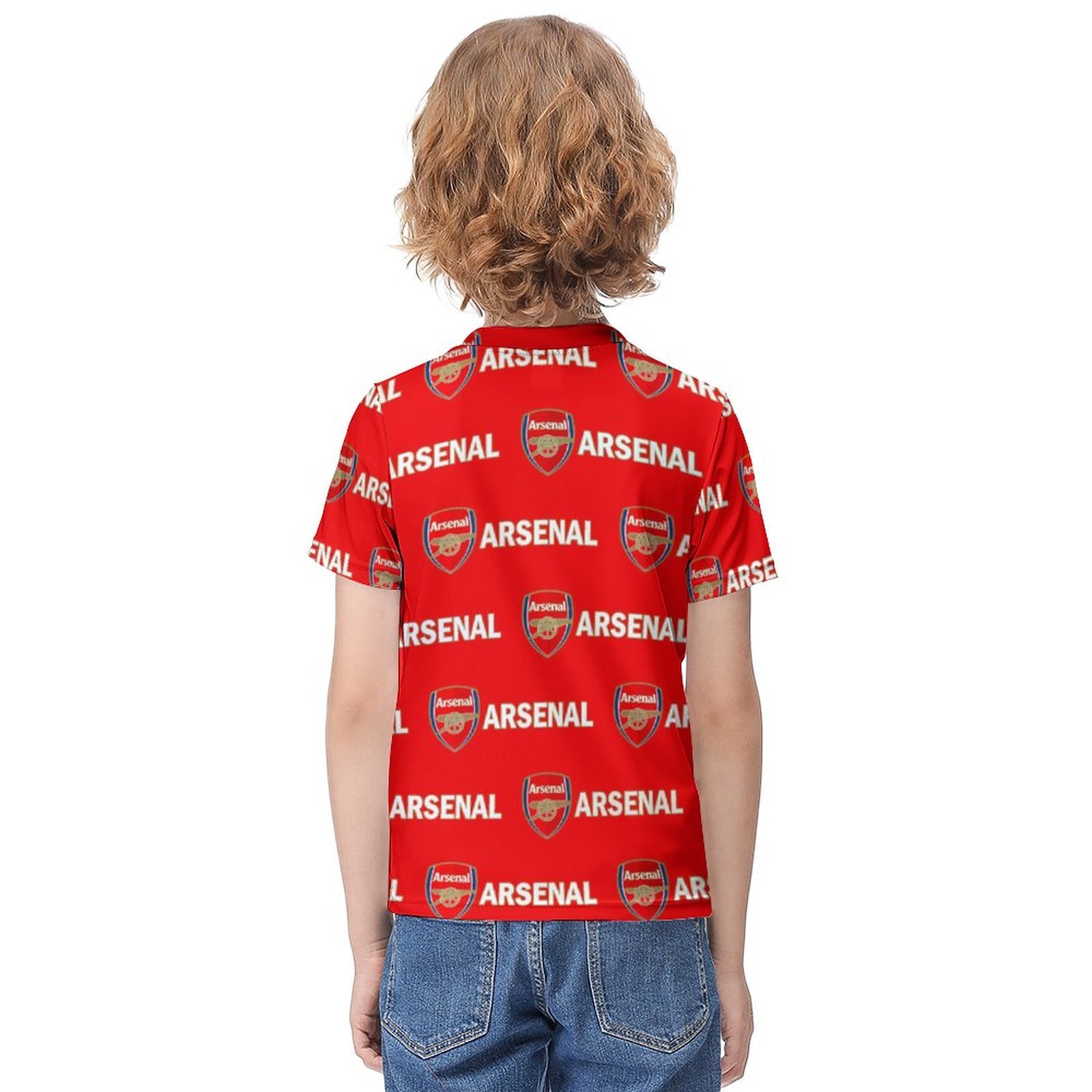 Arsenal Jungen Mädchen Kurzarm 3D-Druck T-Shirt Rundhals-Sommerhemd Tops Arsenal Jungen Mädchen Kurzarm 3D-Druck T-Shirt Rundhals-Sommerhemd Tops