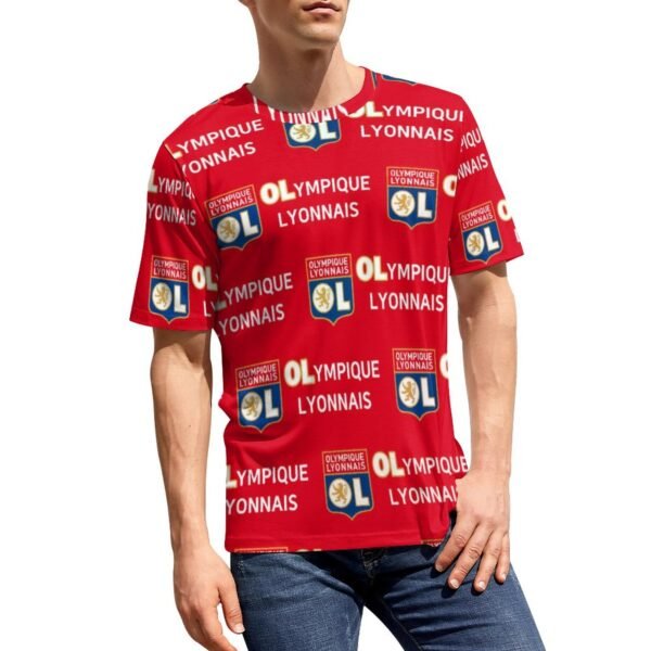 Olympique Lyonnais Unisex 3D Vollständig Druck Kurzarm T-Shirts Beiläufige Tee Tops