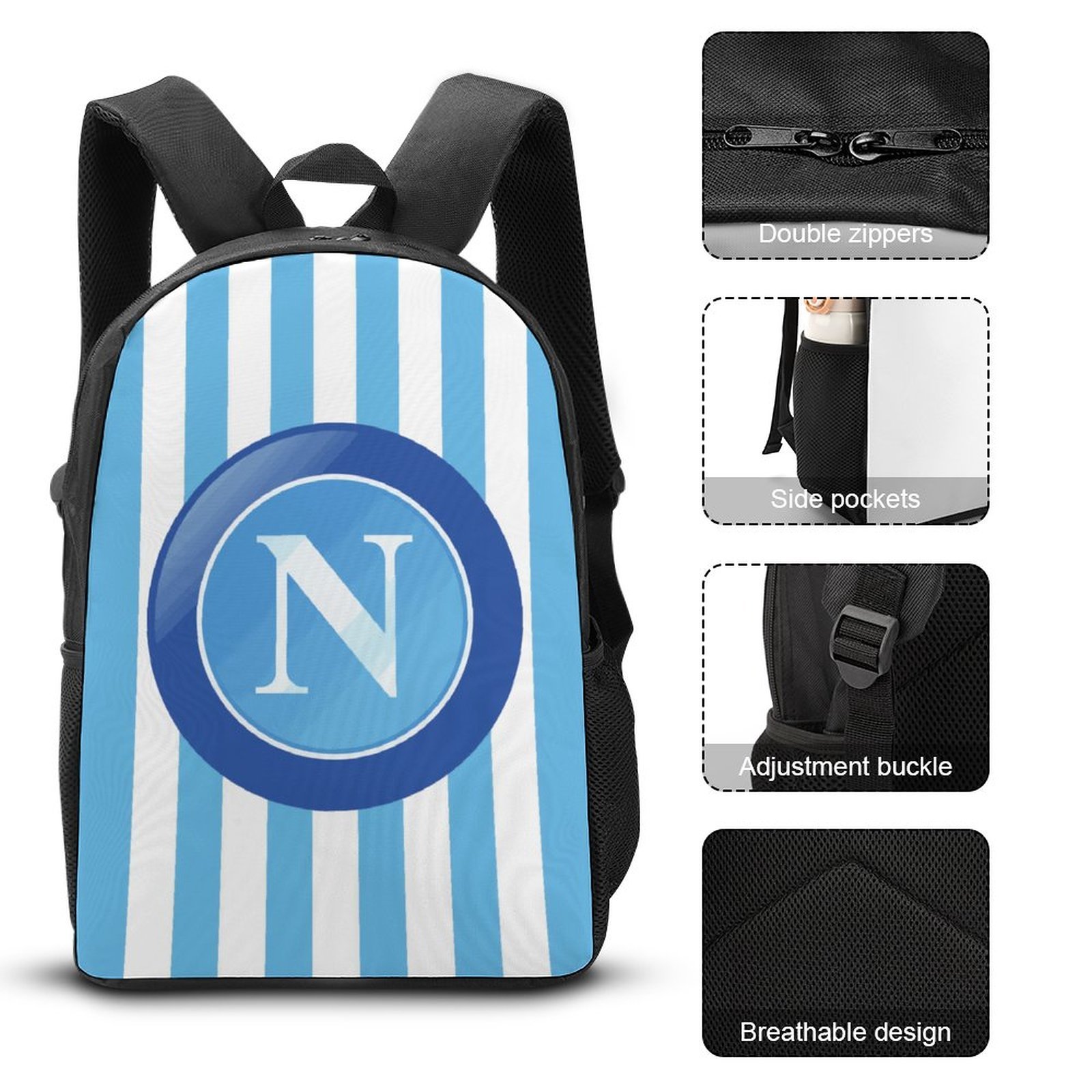 SSC Neapel Student Schulranzen Lunchbag Stifttasche Kombination SSC Neapel Student Schulranzen Lunchbag Stifttasche Kombination