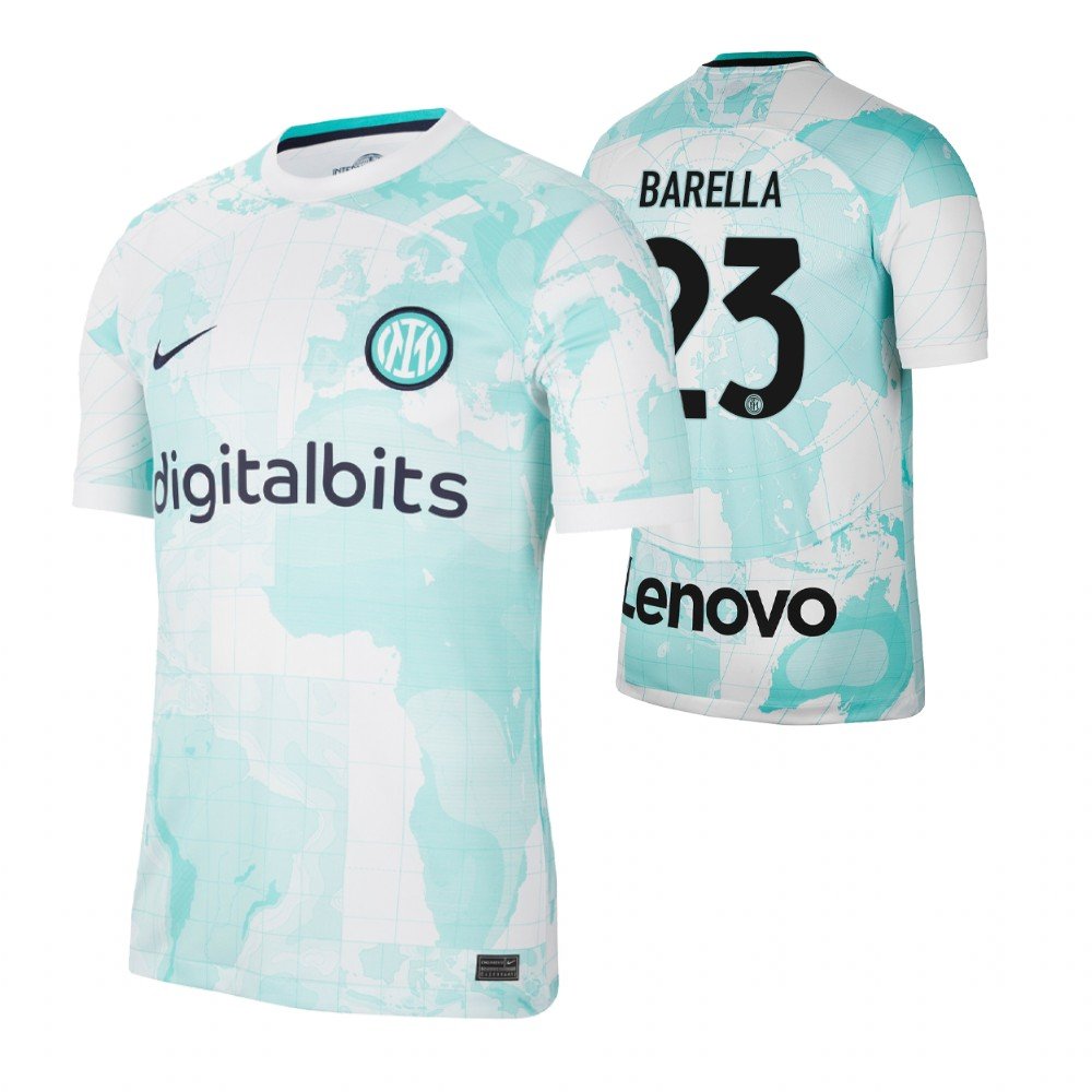 Inter Mailand Nicolo Barella 23 Away Trikot 2022-2023 Inter Mailand Nicolo Barella 23 Away Trikot 2022-2023