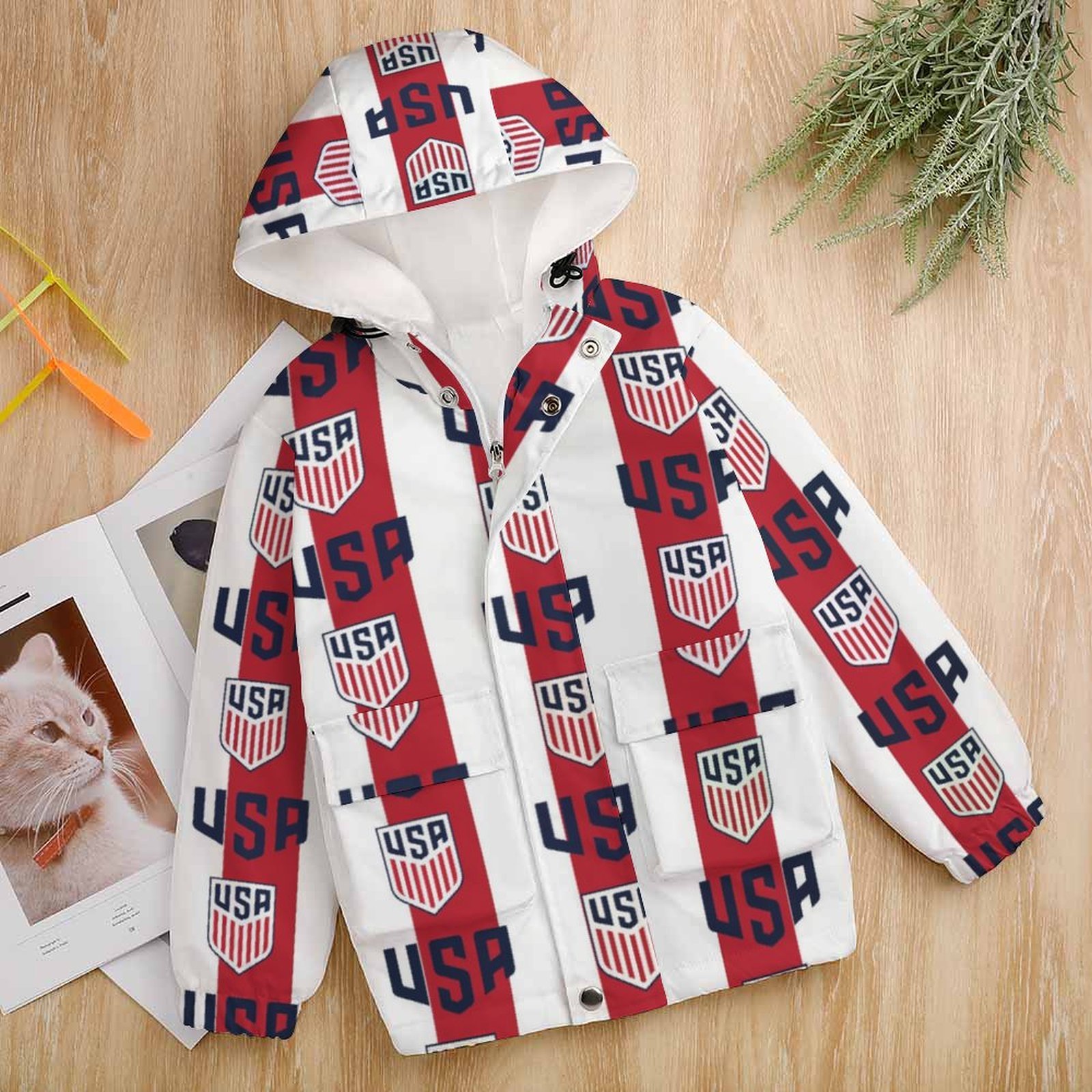 Vereinigten Staaten Kinder Winddicht Outdoorjacke Mit Kapuze Sweatjacke Windbreaker Vereinigten Staaten Kinder Winddicht Outdoorjacke Mit Kapuze Sweatjacke Windbreaker