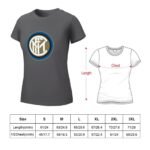 Inter Mailand Damen Kurzarm Rundhals T-Shirt Casual Sommer Tops