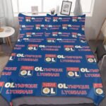 Olympique Lyonnais Bettwäscheset 3 Stück Kinder Erwachsene Steppdeckenbezug Steppdeckenbezug Multi Size Laken Set