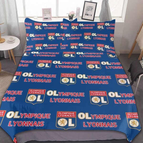 Olympique Lyonnais Bettwäscheset 3 Stück Kinder Erwachsene Steppdeckenbezug Steppdeckenbezug Multi Size Laken Set
