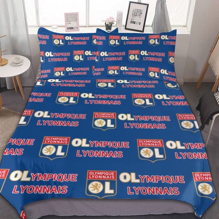 Olympique Lyonnais Bettwäscheset 3 Stück Kinder Erwachsene Steppdeckenbezug Steppdeckenbezug Multi Size Laken Set