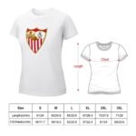 Sevilla FC Damen Kurzarm Rundhals T-Shirt Casual Sommer Tops