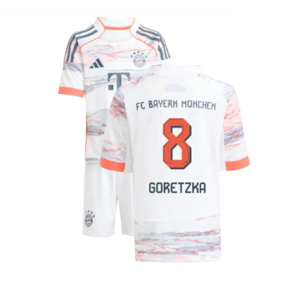 Bayern München Leon Goretzka 8 Auswärtstrikot Kinder 2025-2026 Bayern München Leon Goretzka 8 Auswärtstrikot Kinder 2025-2026