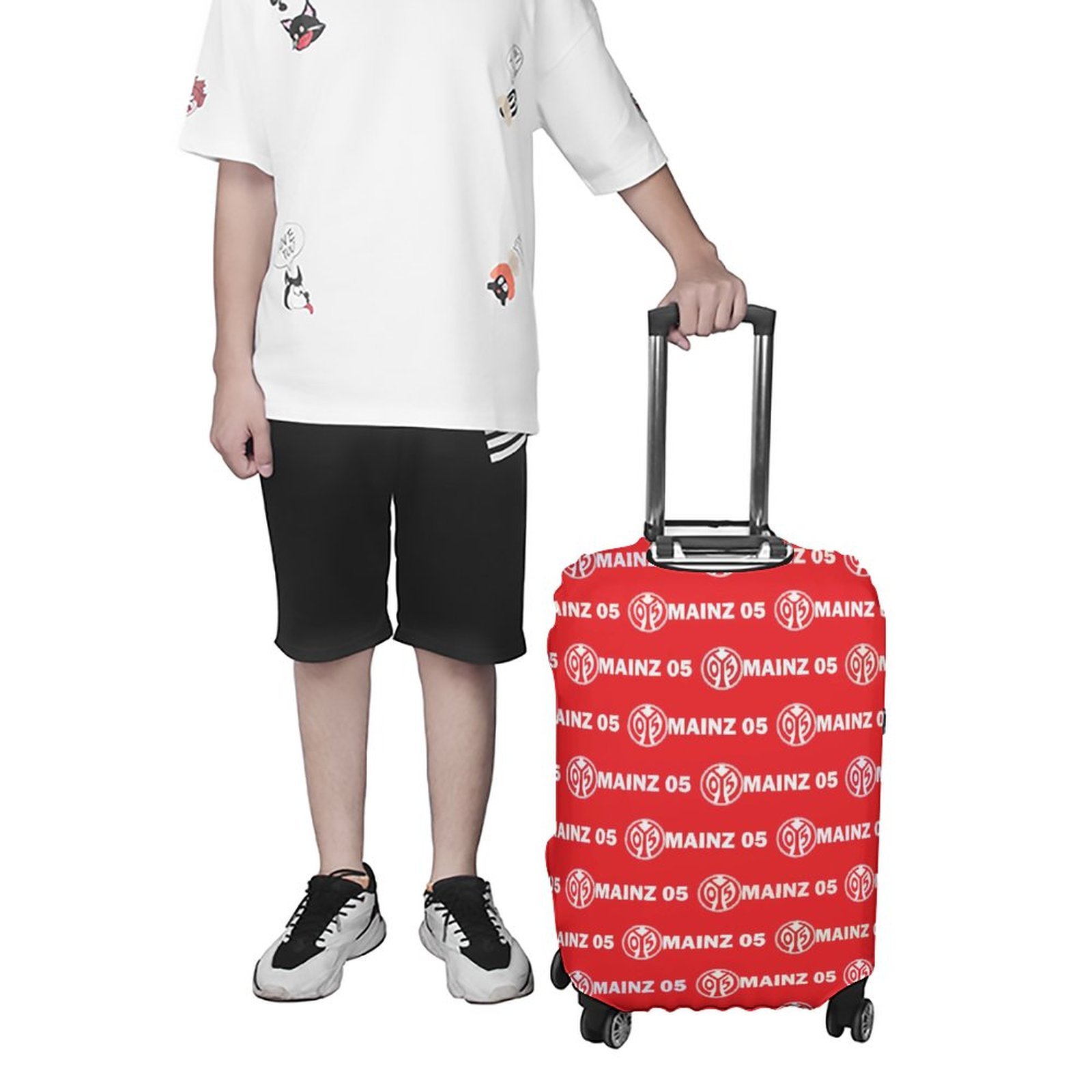 Mainz 05 Gepäckschutz Elastisches Design Staubdicht Und Anti-Kratz-Gepäckhülle Mainz 05 Gepäckschutz Elastisches Design Staubdicht Und Anti-Kratz-Gepäckhülle