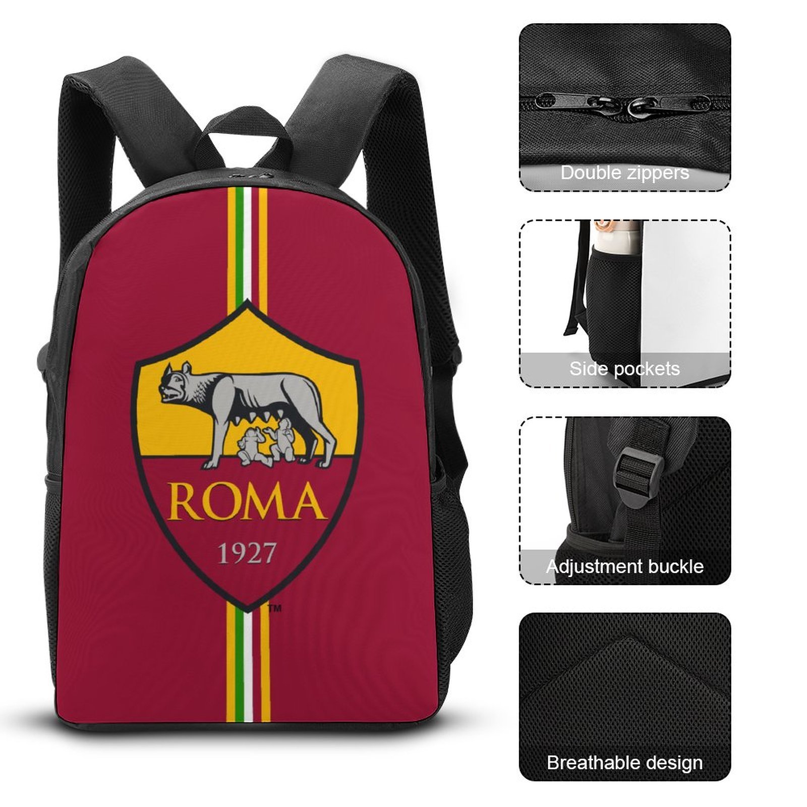 AS Rom Student Schulranzen Lunchbag Stifttasche Kombination AS Rom Student Schulranzen Lunchbag Stifttasche Kombination