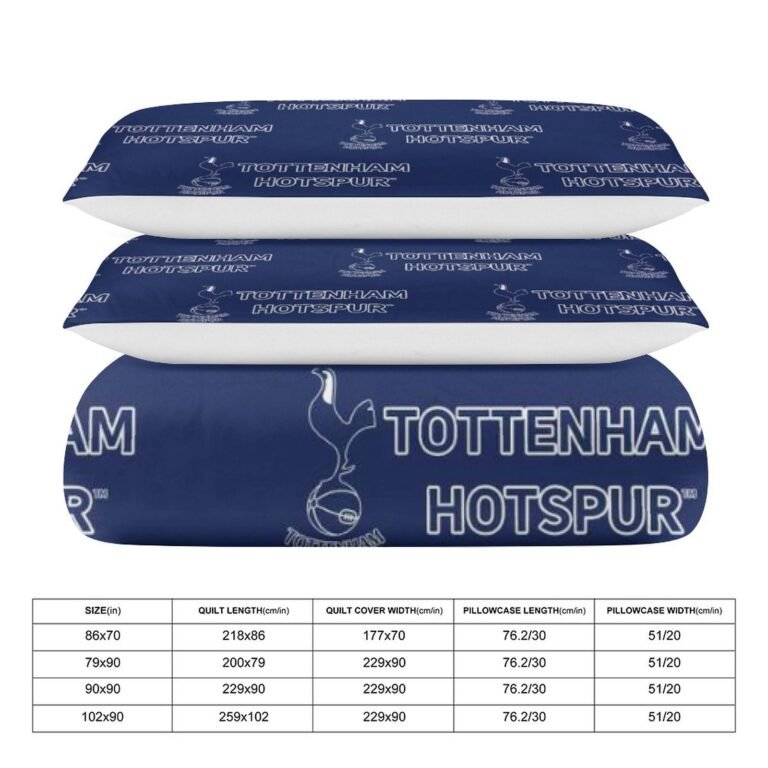 Tottenham Hotspur Bettwäscheset 3 Stück Kinder Erwachsene Steppdeckenbezug Steppdeckenbezug Multi Size Laken Set