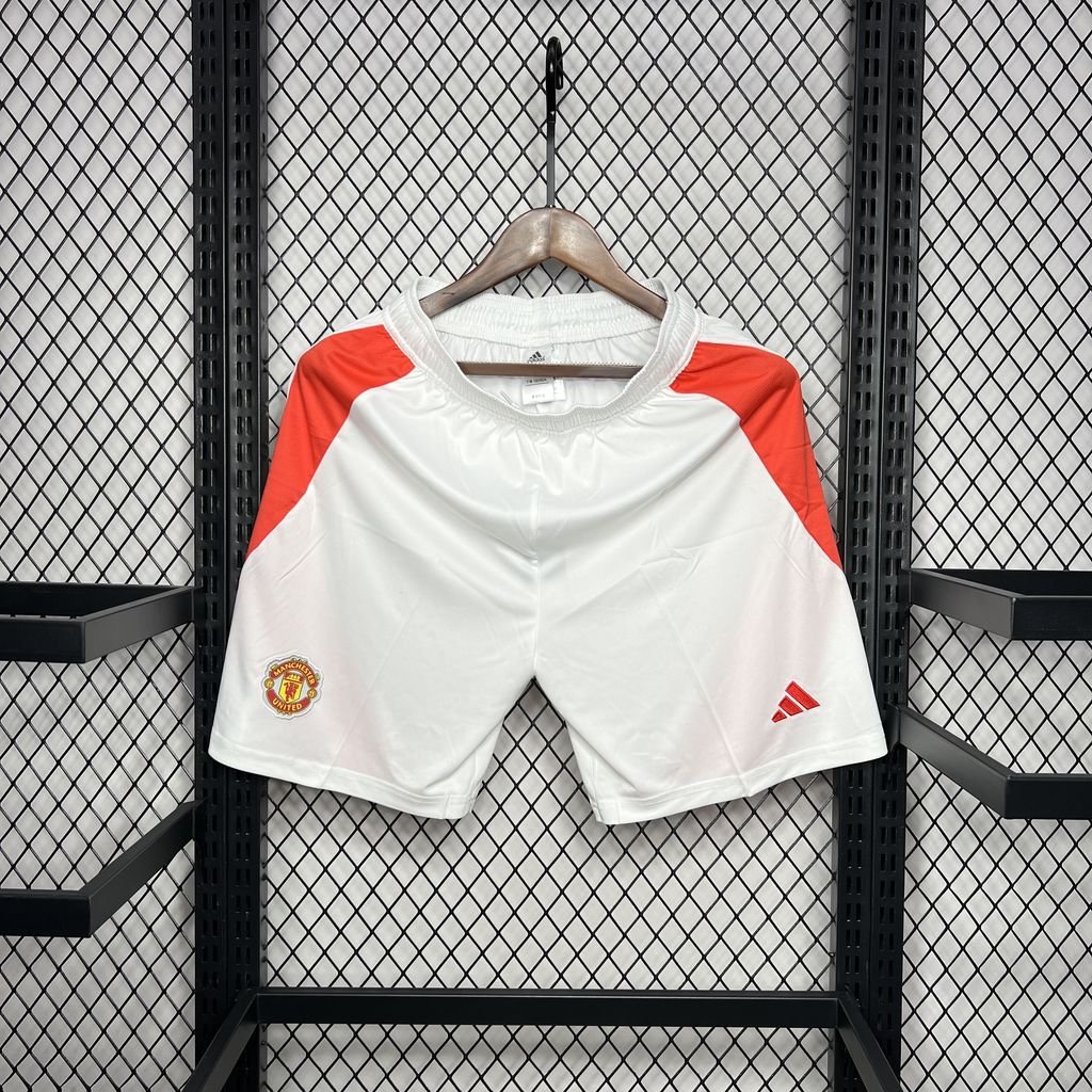 Manchester United Home Short 2024-2025 - Weiß Manchester United Home Short 2024-2025 - Weiß