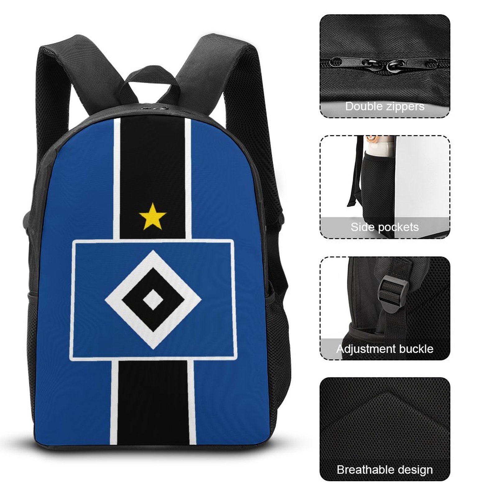 Hamburger SV Student Schulranzen Lunchbag Stifttasche Kombination Hamburger SV Student Schulranzen Lunchbag Stifttasche Kombination