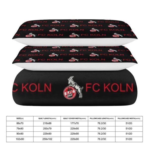 FC Köln Bettwäscheset 3 Stück Kinder Erwachsene Steppdeckenbezug Steppdeckenbezug Multi Size Laken Set
