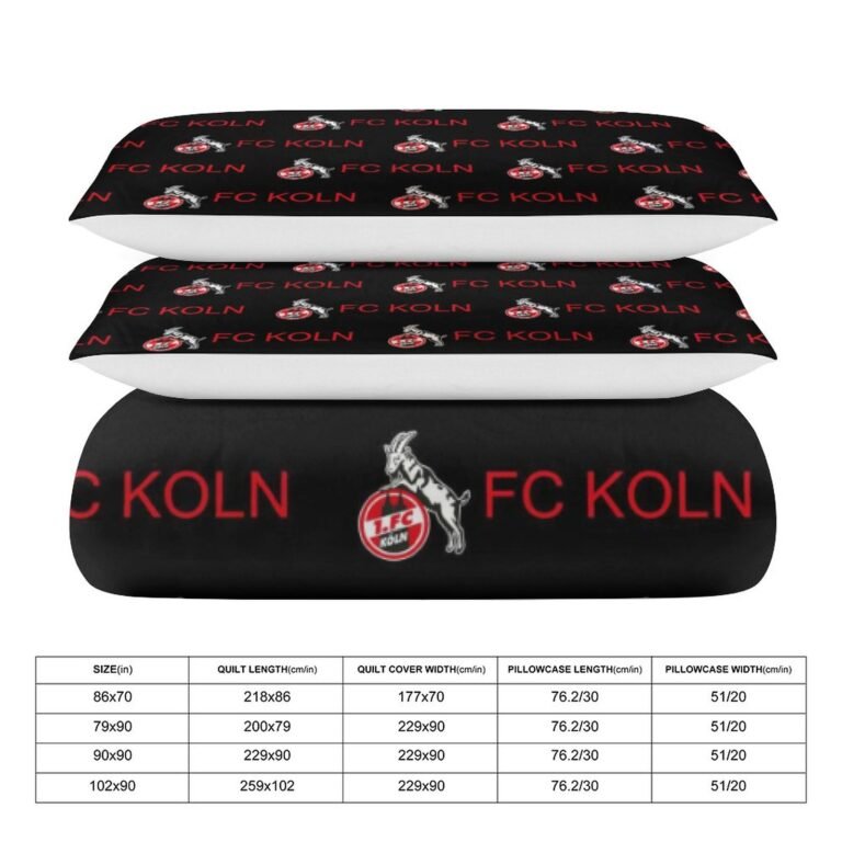 FC Köln Bettwäscheset 3 Stück Kinder Erwachsene Steppdeckenbezug Steppdeckenbezug Multi Size Laken Set