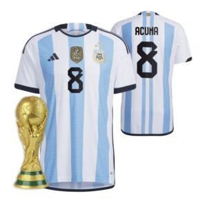 Argentinien Marcos Acuna 8 Home Trikot WM 2022 Meister ( Mit Patch )