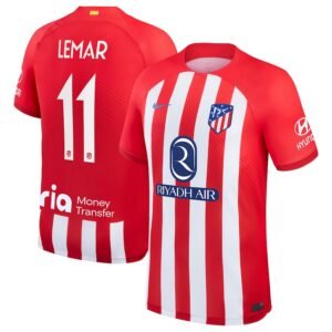 Atletico Madrid Thomas Lemar 11 Home Trikot 2023-2024 (Mit Riyadh Sponsors)