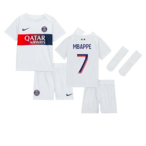 PSG Kylian Mbappe 7 Auswärtstrikot Kinder Mini Kit 2023-2024