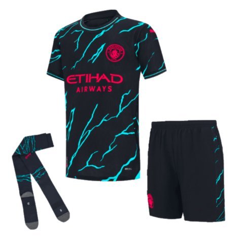 Man City Third Trikot Kinder Mini Kit 2023-2024 ( Aufdruck Dein Name )