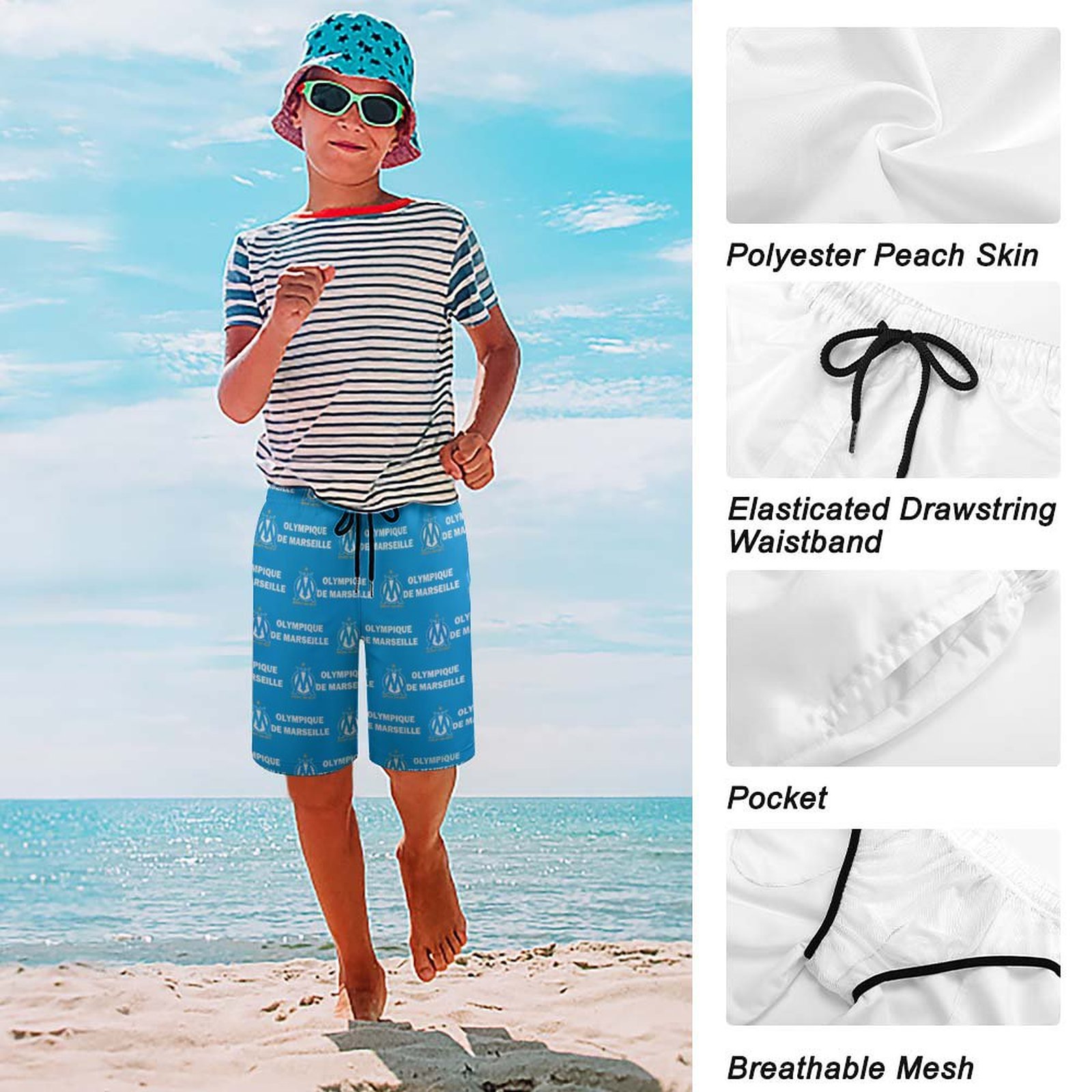 Olympique De Marseille Kinder Badehose,Strandshorts Sommer Jogginghose,Strandhosen Olympique De Marseille Kinder Badehose,Strandshorts Sommer Jogginghose,Strandhosen