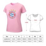 Bayern München Damen Kurzarm Rundhals T-Shirt Casual Sommer Tops