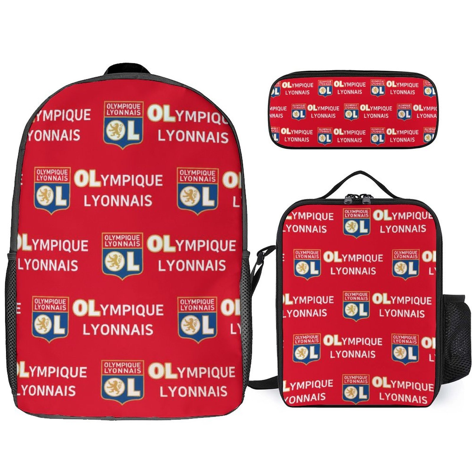 Olympique Lyonnais Student Schulranzen Lunchbag Stifttasche Kombination Olympique Lyonnais Student Schulranzen Lunchbag Stifttasche Kombination