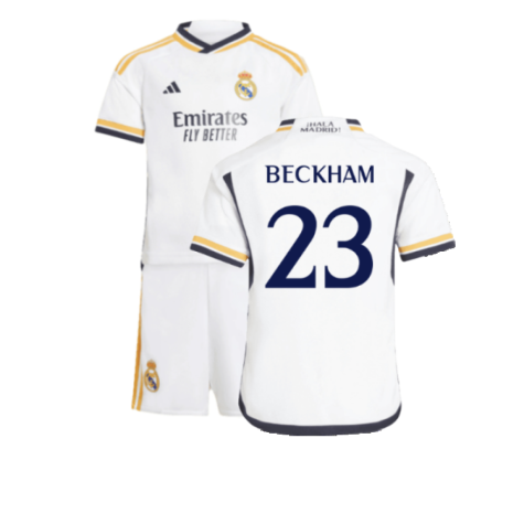 Real Madrid David Beckham 23 Heimtrikot Kinder Mini Kit 2023-2024 Real Madrid David Beckham 23 Heimtrikot Kinder Mini Kit 2023-2024