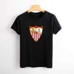 Sevilla FC Damen Kurzarm Rundhals T-Shirt Casual Sommer Tops