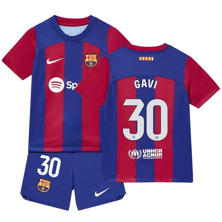 FC Barcelona Gavi 30 Heimtrikot Kinder Mini Kit 2023-2024 FC Barcelona Gavi 30 Heimtrikot Kinder Mini Kit 2023-2024