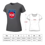 FC Heidenheim Damen Kurzarm Rundhals T-Shirt Casual Sommer Tops