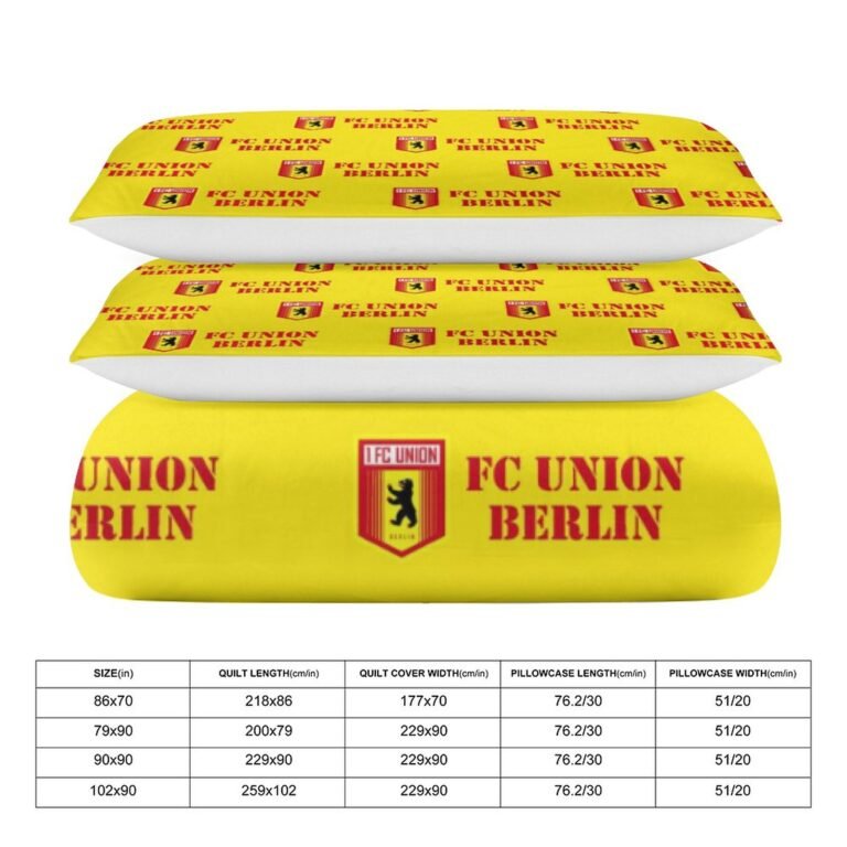 FC Union Berlin Bettwäscheset 3 Stück Kinder Erwachsene Steppdeckenbezug Steppdeckenbezug Multi Size Laken Set