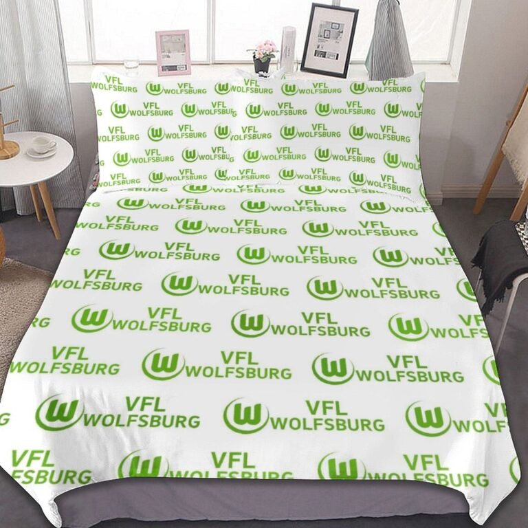 VfL Wolfsburg Bettwäscheset 3 Stück Kinder Erwachsene Steppdeckenbezug Steppdeckenbezug Multi Size Laken Set