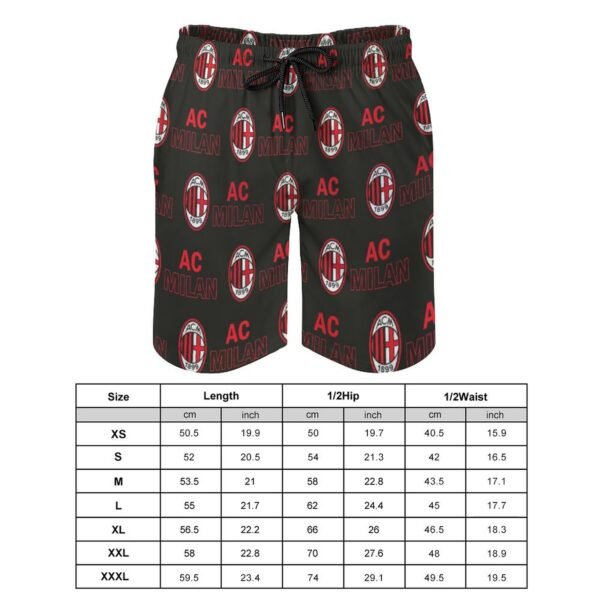 AC Mailand Herren Badehose Schnelltrocknende Strandshorts Mit Tasche Kordelzug Shorts
